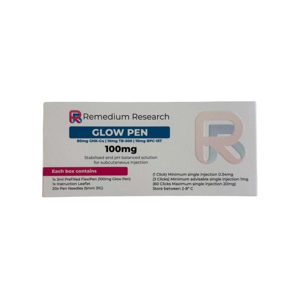 Remedium Research Glow Pen new 5 Remedium Research Glow Pen — пептидний комплекс GHK-Cu, TB-500 і BPC-157 - Зображення 1